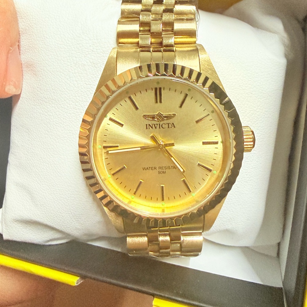 Invicta Gold-Tone Bracelet Watch with Sunburst Dial
